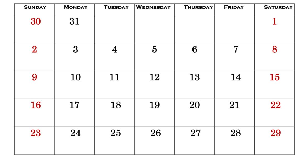 March 2025 Simple Calendar